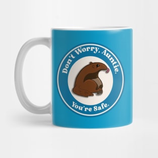 “Don’t Worry, Auntie.” Chibi Arlie the Anti-Abuse Anteater in Blue Mug